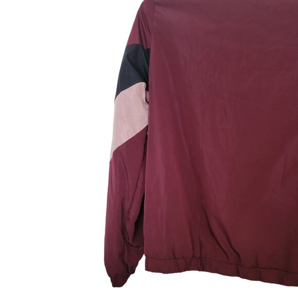 Love Tree Jacket Sz Small S Burgundy Colorblock Full Zip Lightweight Windbreaker - Picture 9 of 11